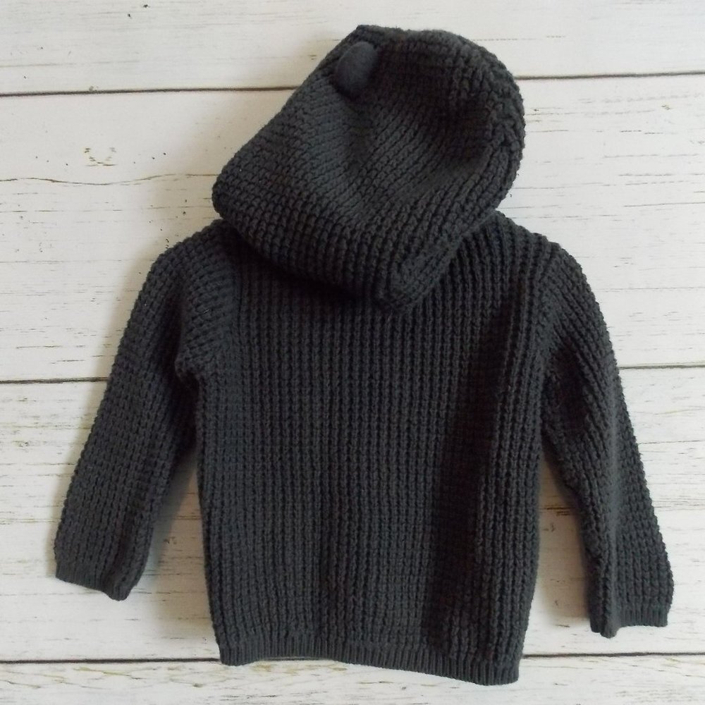 Knit Button-down Sweater with Hood 12m - Picture 3 of 4